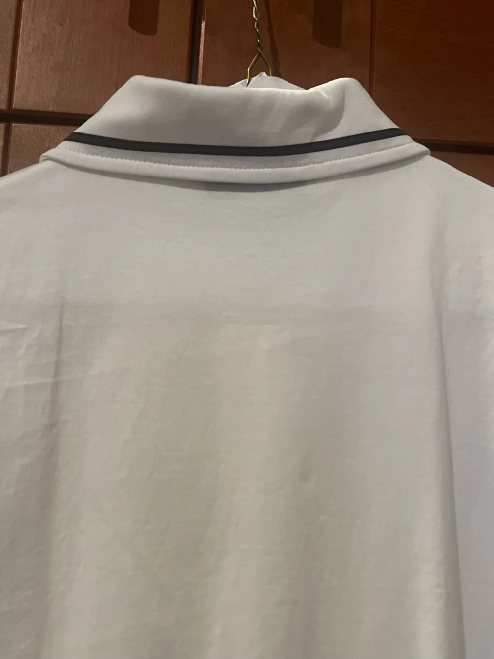 Tory Burch RETRO MERCERIZED COTTON POLO Size Small White Blue Preowned Mint!